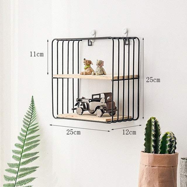 Hollow Wooden Storage Shelf