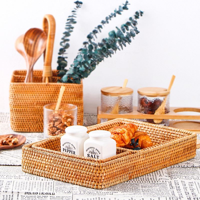 Boxed Wicker Rattan Tray
