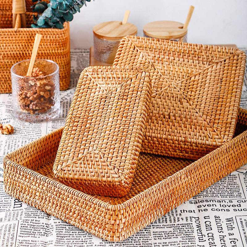 Boxed Wicker Rattan Tray