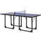 Soozier Compact Midsize Table Tennis Table 6x3ft Free Standing Folding Family Ping-pong Table Blue