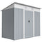 7' x 4' Outdoor Storage Shed, Metal Garden Shed with Lockable Sliding Doors and Vents, Grey
