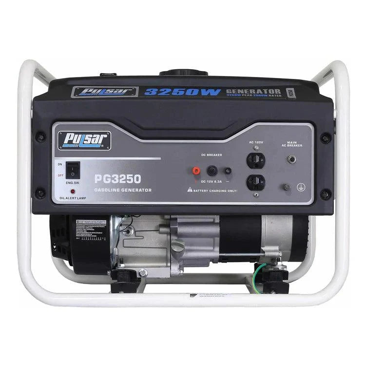 Pulsar PG3250 Portable Gasoline Generator – 3,250W Peak, 2,500W Running, 7 HP Engine
