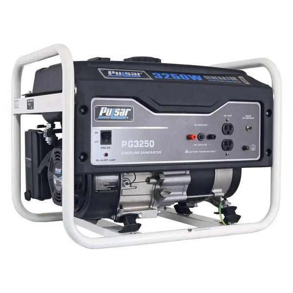 Pulsar PG3250 Portable Gasoline Generator – 3,250W Peak, 2,500W Running, 7 HP Engine