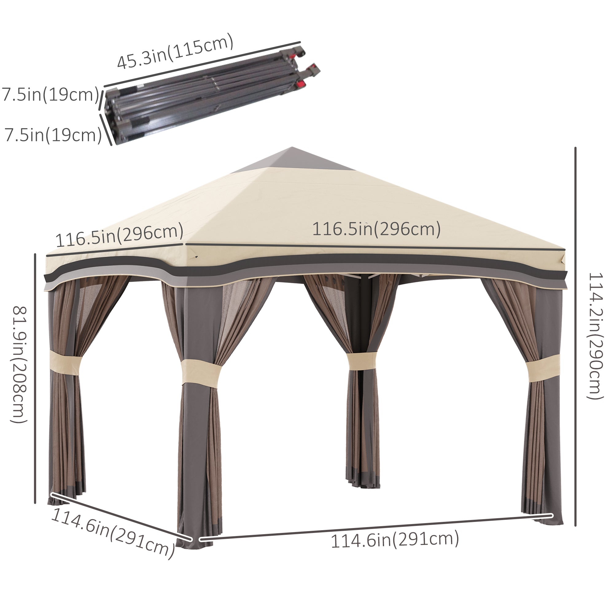 Outsunny 10x10 Pop Up Canopy with Netting & Storage Bag, Adjustable Height - Perfect for Parties, Garden, Patio 