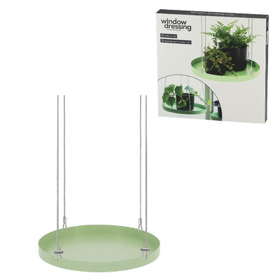 Round Green Window Hanging Tray L 
