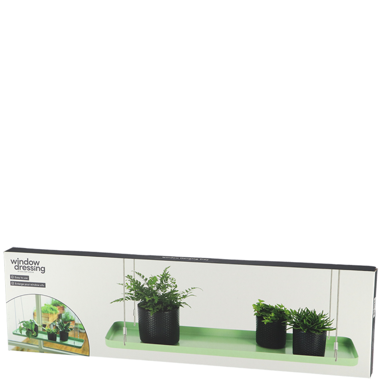 Rectangular Green Window Hanging Tray L 