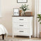 HOMCOM 3 Drawer Bedroom Dresser, Modern Storage Chest with Wood Top for Living Room, Closet & Entryway