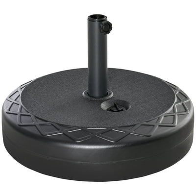 Outsunny 22" Round Parasol Base Outdoor Umbrella Stand Holder Black Water Filled for Φ38/48mm Poles 