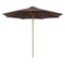 Outsunny 10'x10' Wooden Patio Umbrella, Outdoor Garden Sunshade Canopy, Bamboo Rib, Coffee - Elegant Outdoor Coffee Shade