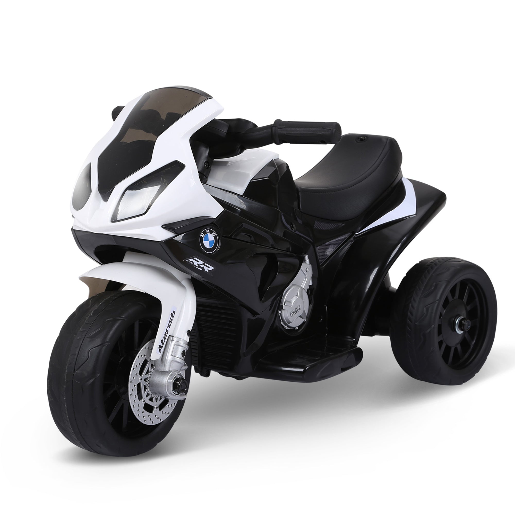 Aosom 6V Kids Motorcycle Battery Powered Toddler Ride On with Headlight Music 3 Wheels Black 