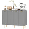 HOMCOM Modern Kitchen Storage Cabinet, Sideboard Buffet Cabinet with Adjustable Shelves for Kitchen Hallway, Grey