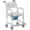 HOMCOM 3-in-1 Shower Commode Wheelchair, Transport Beside Commode Chair with Padded Seat for the Elder, Disabled