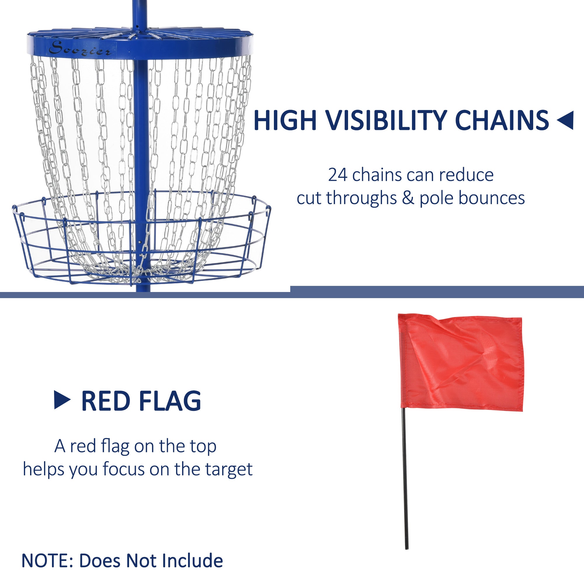Soozier 24-Chain Portable Practice Basket for Disc Golf Target Stand Easy Assembly & Lightweight Basket w/ Carry Bag, Deep Blue 