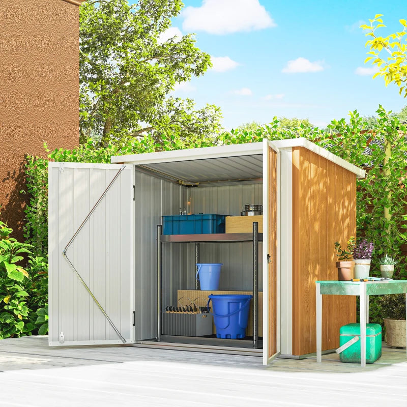 5' x 3' Metal Garden Storage Shed, Tool House with Double Doors for Backyard, Patio, Lawn