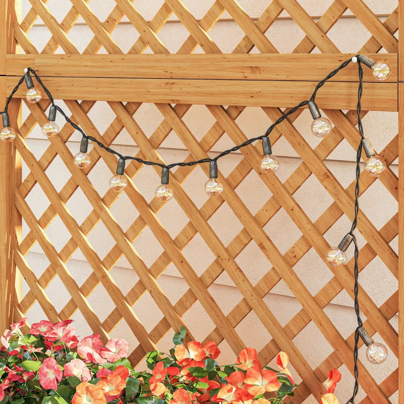 Raised Garden Bed with Trellis, Wooden Raised Planter Box with Elevated Raised Bed, 35.4" x 17.7" x 70.9", Yellow
