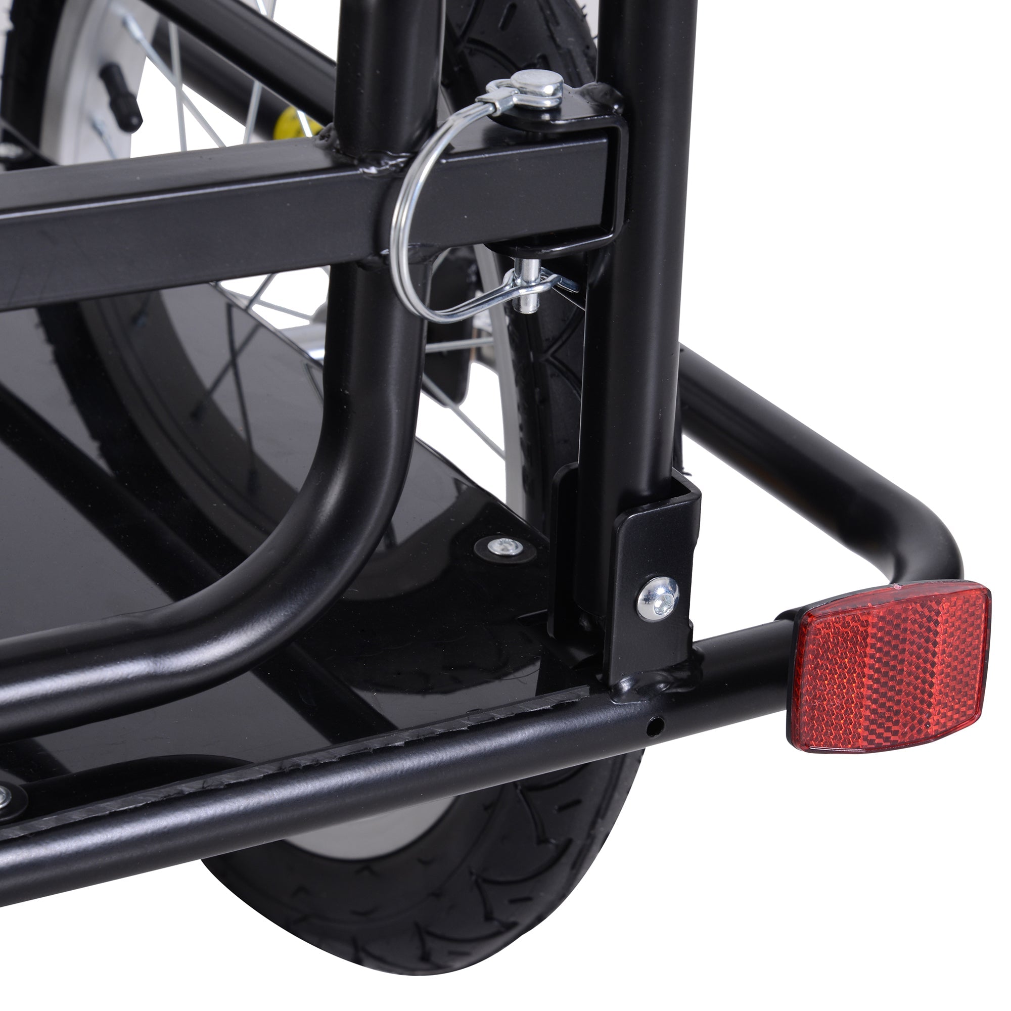 Aosom Folding Bike Cargo Trailer, Utility Bicycle Cart with Hitch, Garden & Patio Tool Carrier, Black 