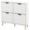 HOMCOM Shoe Storage Cabinet 4 Flip Drawers Adjustable Shelf Shoe Organizer 16 Pairs White Space Saving