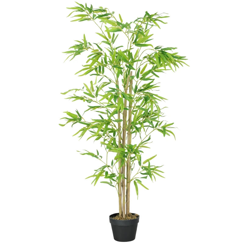 Artificial Bamboo Tree, 5ft Fake Tree with Realistic Leaf and Natural Trunk, Decorative Plant in Nursery