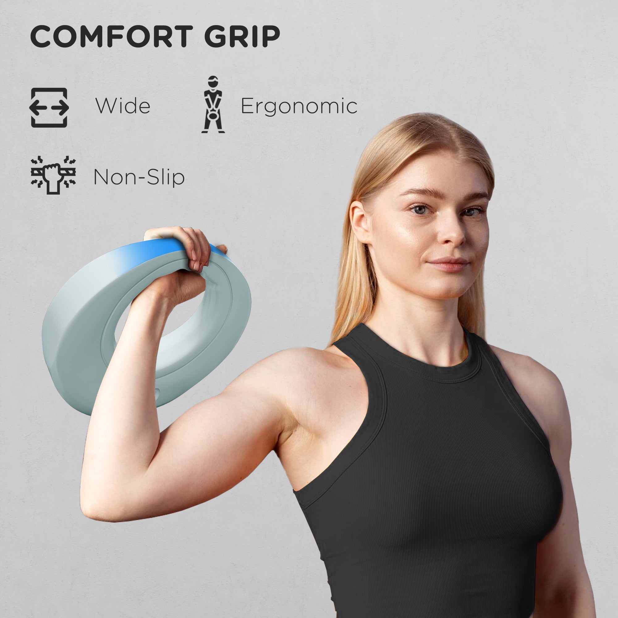 Soozier 13lbs Kettlebell, Soft Kettle Bell with Wide Handle for Home Gym Weight Lifting and Strength Training, Light Grey 