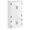 HOMCOM White Accent Kitchen Pantry Cabinet: Floor Storage Cupboard with Adjustable Shelves and Doors