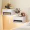 Floating Bedside Table Set of 2 with RGB LED Lights, App-Controlled Wall Mounted Nightstands with Drawer & Open Shelf, White