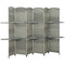 6 FT Privacy Screen, 6 Panel Room Divider with Shelves for Living Room Bedroom Home Office, Grey