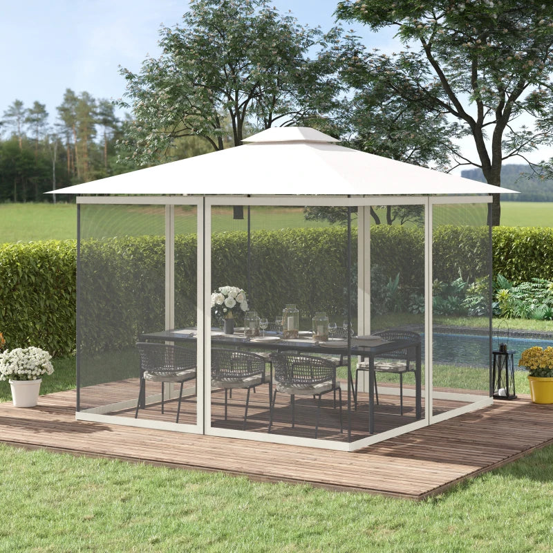 Replacement Mosquito Netting for Gazebo 10' x 13' Black Screen Walls for Canopy with Zippers