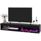 HOMCOM Modern Wall Mounted Floating TV Stand with Storage LED Lights for TVs up to 75