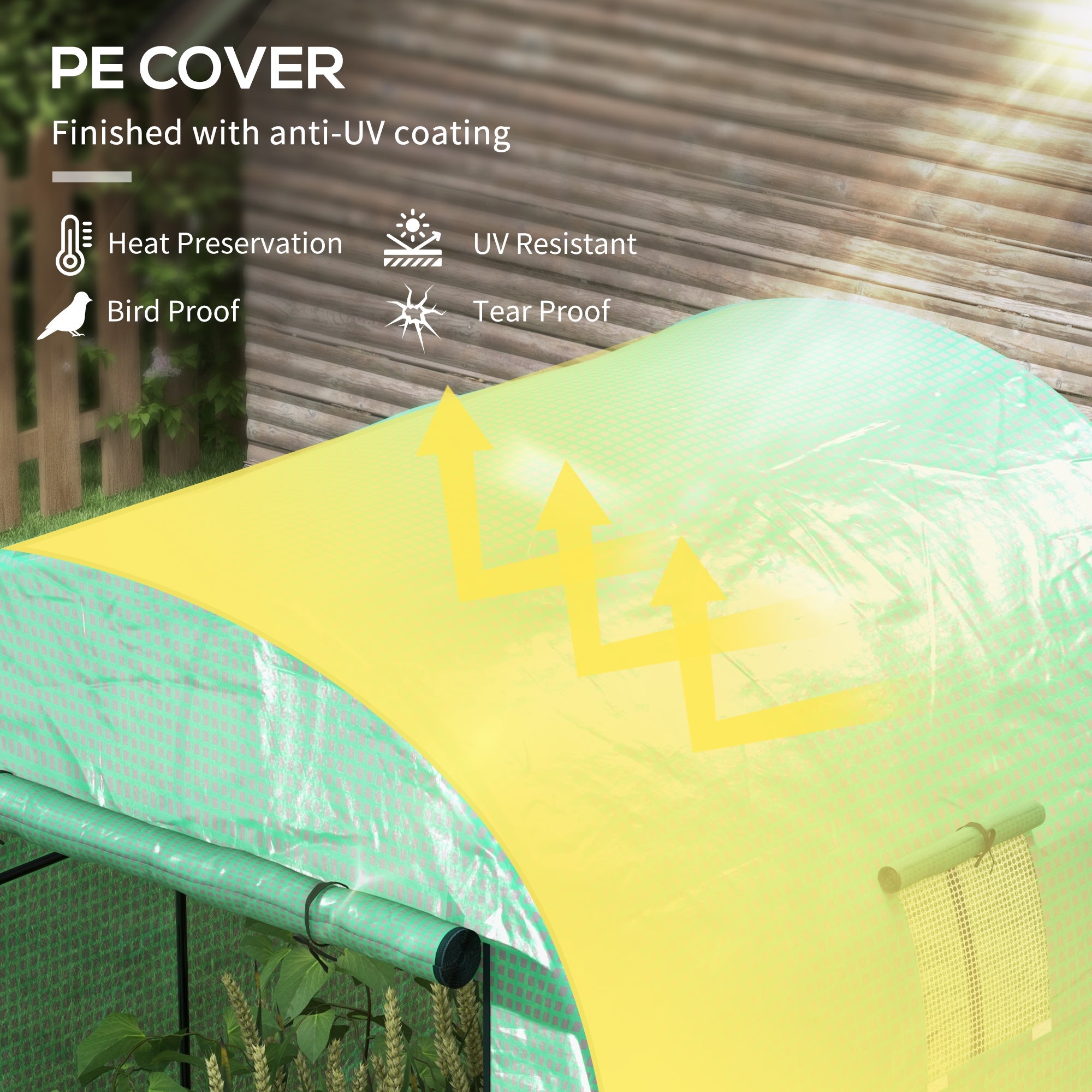 Outsunny Walk-in Tunnel Greenhouse: 6'x6'x6.6' UV-Resistant Cover & Ventilation for Year-Round Gardening, Green 