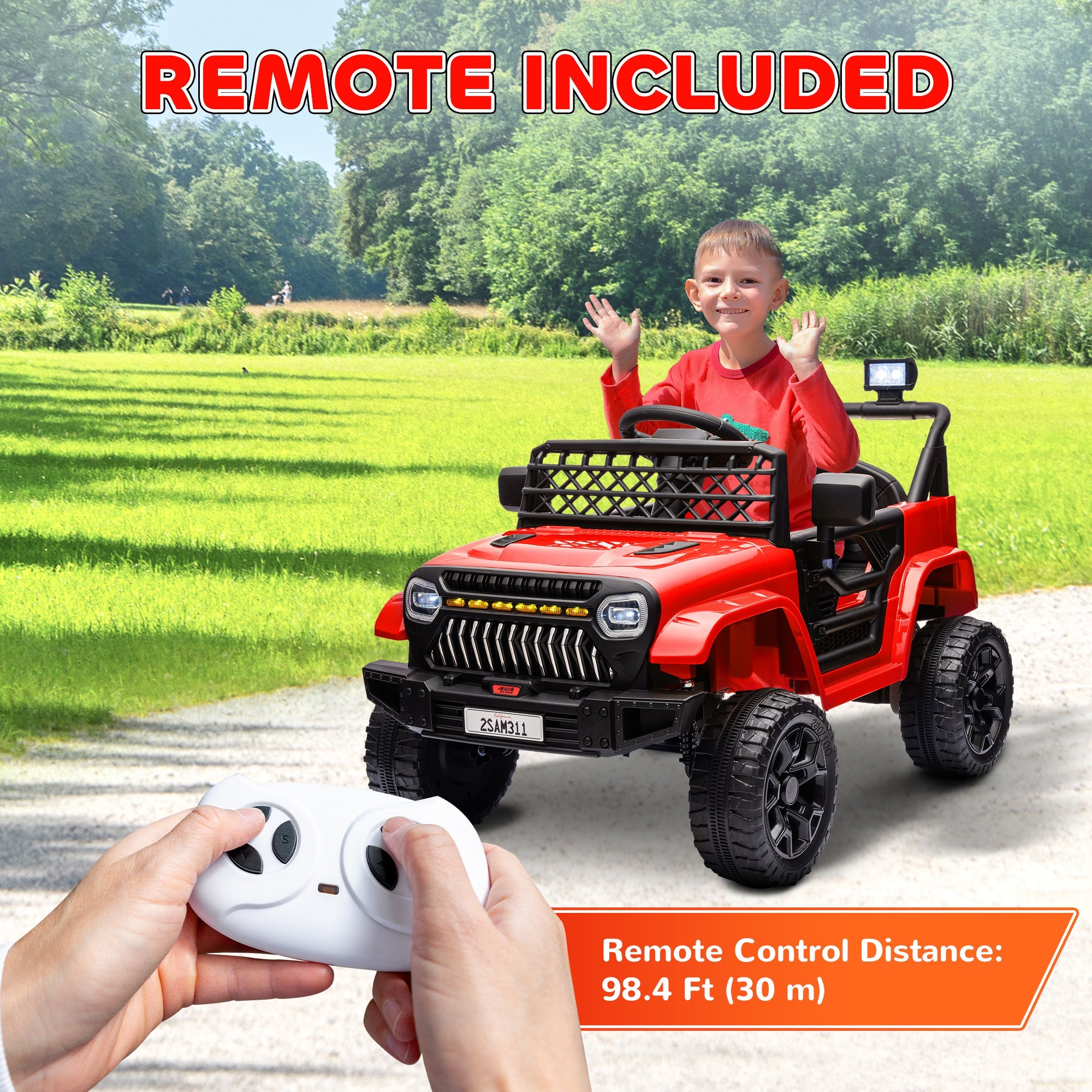 Qaba 12V Ride on Truck, Electric Car for Kids with Remote Control, Suspension, 3 Speeds, USB Music Headlights, Red 