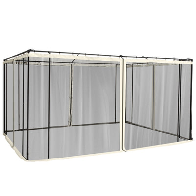 Outsunny Gazebo Bug Screen 10'x12' Replacement Mosquito Netting Zippered Black 