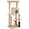 52 Inch Cat Tree with Scratching Posts, Cat Bed, Condo, Grooming Brush, Jumping Platforms, Toy Balls, Anti-tip Kit