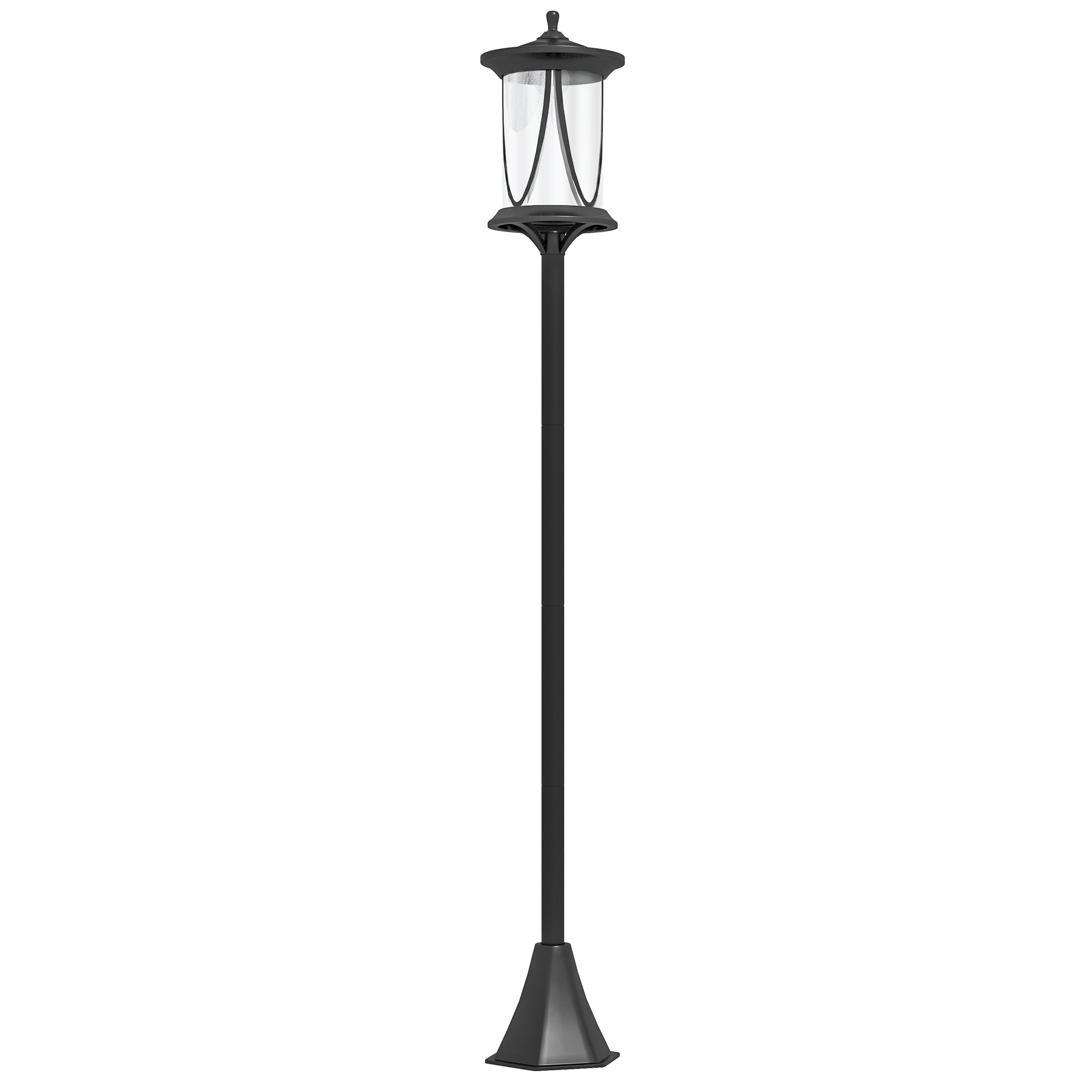 Outsunny 50" Solar LED Post Light, Cool White Outdoor Lamp, Waterproof for Patio, Garden, Pathway 