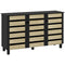HOMCOM Rustic Shoe Storage Cabinet: 3 Slatted Doors, Adjustable Shelves for 15 Pairs, Entryway Organizer