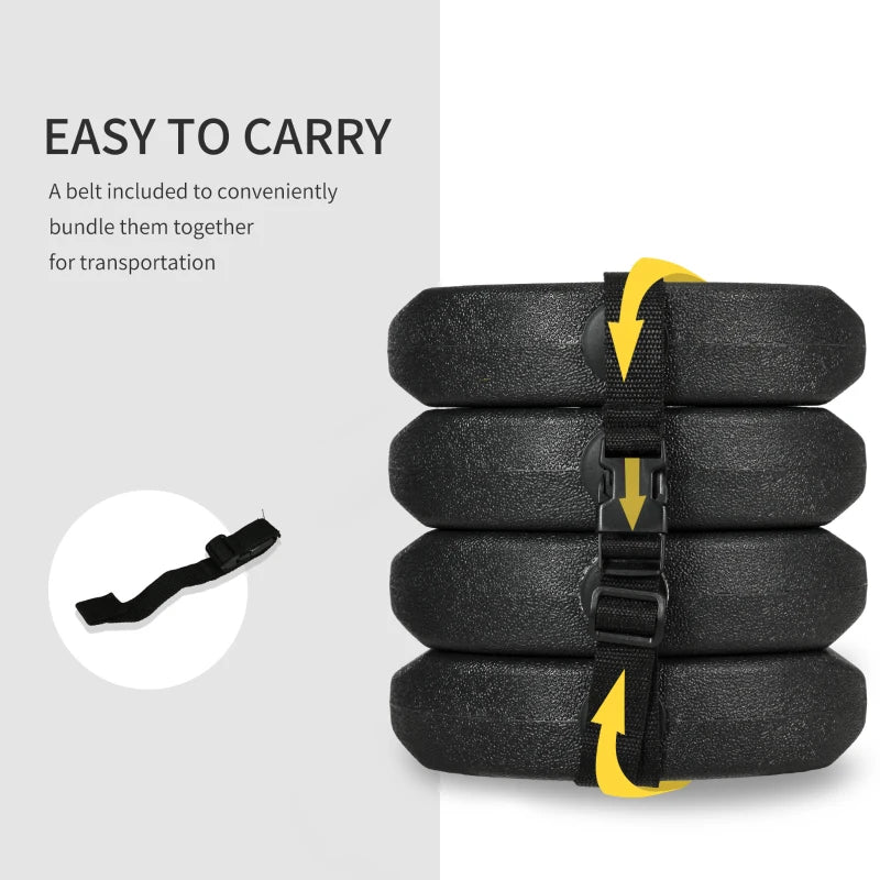 Tent Weights Set of 4, Total 26 LBS Weights for Canopy Gazebo Legs with Reinforced Pins and Carry Belt