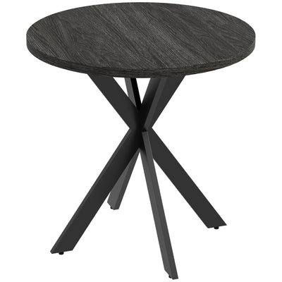 HOMCOM 29" Round Black Dining Table Contemporary Kitchen Furniture Steel Legs for Modern Home Small Spaces 