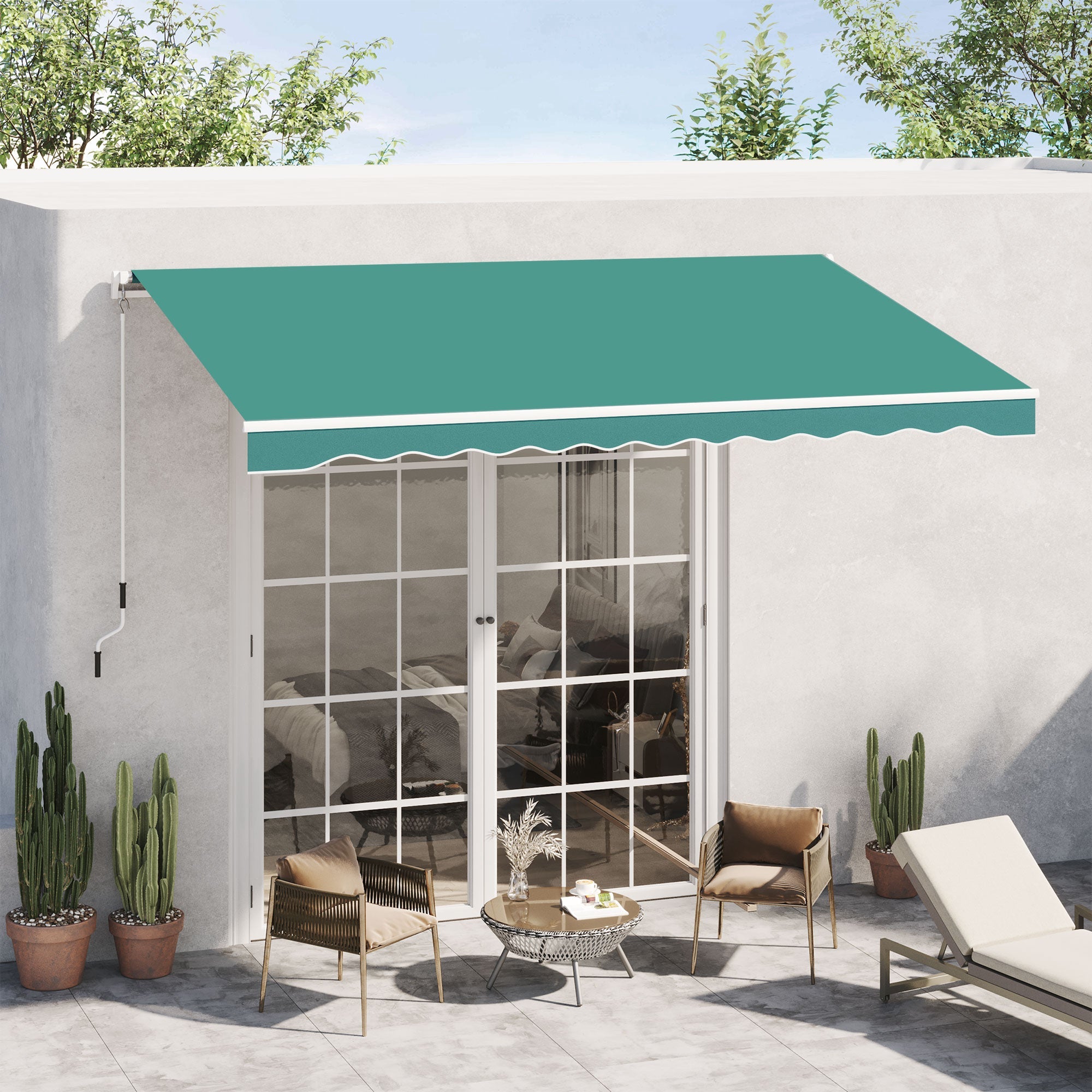Outsunny Waterproof Patio Canopy: 10x8ft Aluminum Frame with UV Protection for Outdoor Deck, Green 