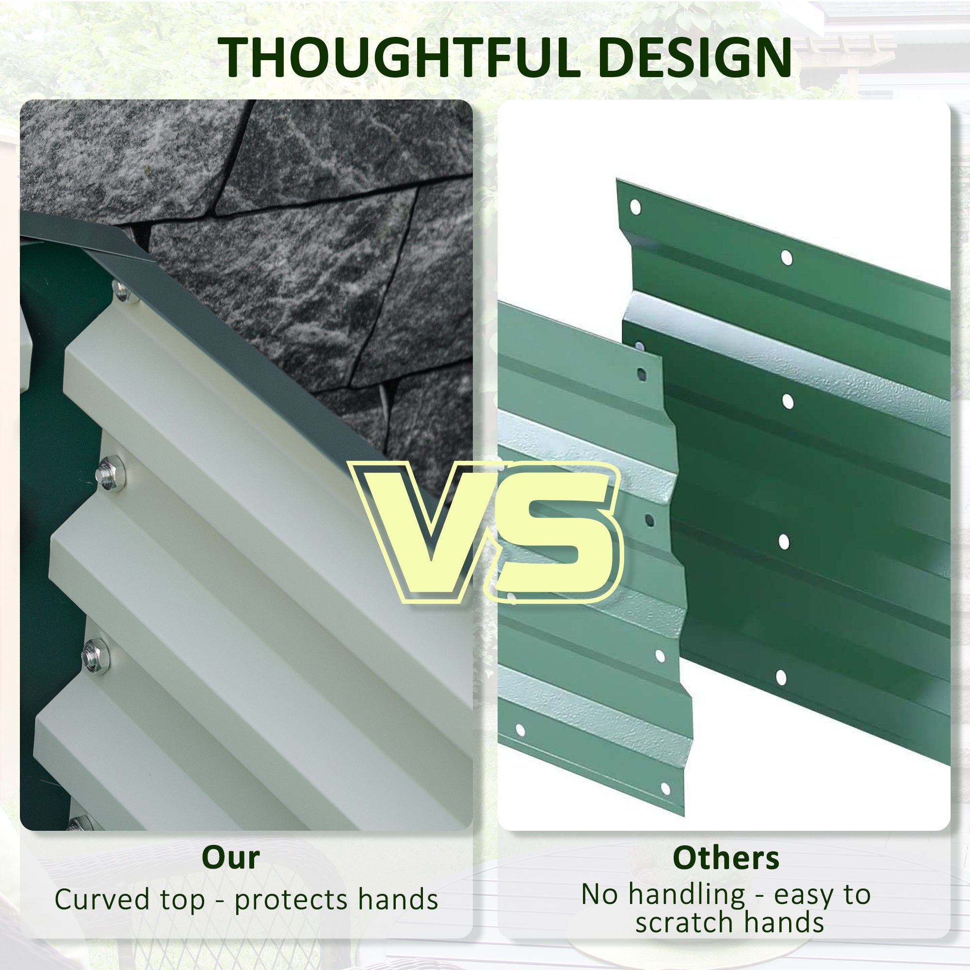 Outsunny Raised Planter Box 4'x4'x1' Galvanized Steel Garden Bed Vegetables Flowers Herbs Gardening Patio Green 