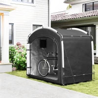 Bike Storage Shed Tent, Portable and Waterproof with 210D Oxford Fabric and Carry Bag for 3-4 Bicycles, Black