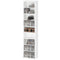 Media Storage Cabinet, 9-Tier Tall Narrow DVD Shelf with 6 Adjustable Shelves, White