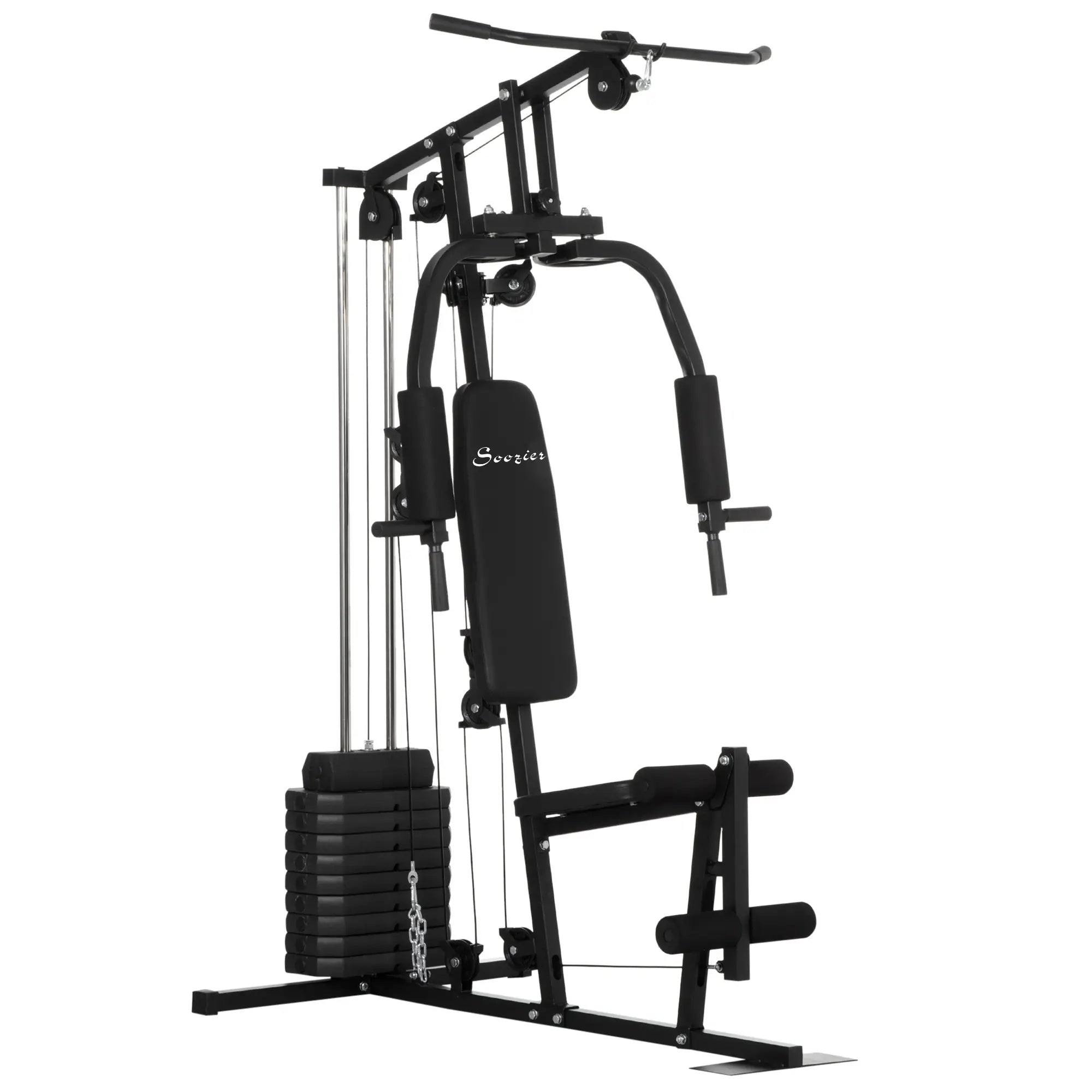 Soozier Home Gym Machine, Multifunction Gym Equipment with 99lbs Weight Stack for Back, Chest, Arm, Legs, and Full Body Workout 