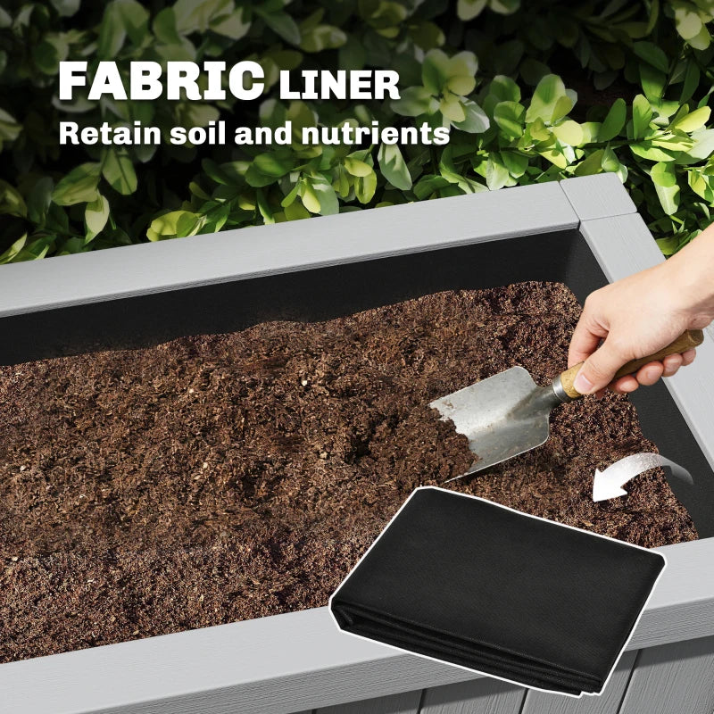 Raised Garden Bed with Legs, HDPE Raised Planter with Drainage Holes and Liner for Vegetables Flowers Herbs