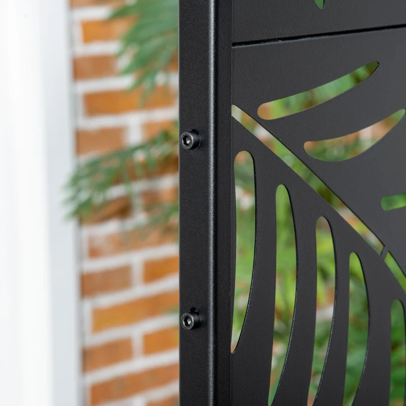 Metal Outdoor Privacy Screen, Decorative Outdoor Divider with Stand and Expansion Screws, Freestanding Privacy Panel for Garden Deck Pool Hot Tub, Willow Branch Style