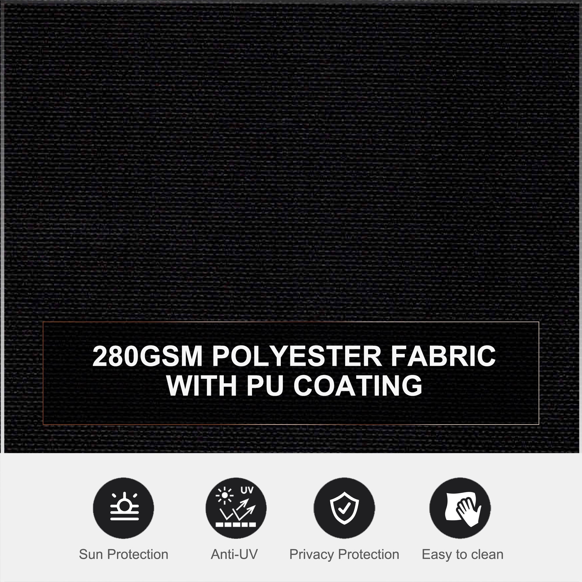 Outsunny Double Side Retractable Patio Privacy Screen Awning Outdoor Divider Sun Shade Wind Resistant Black 