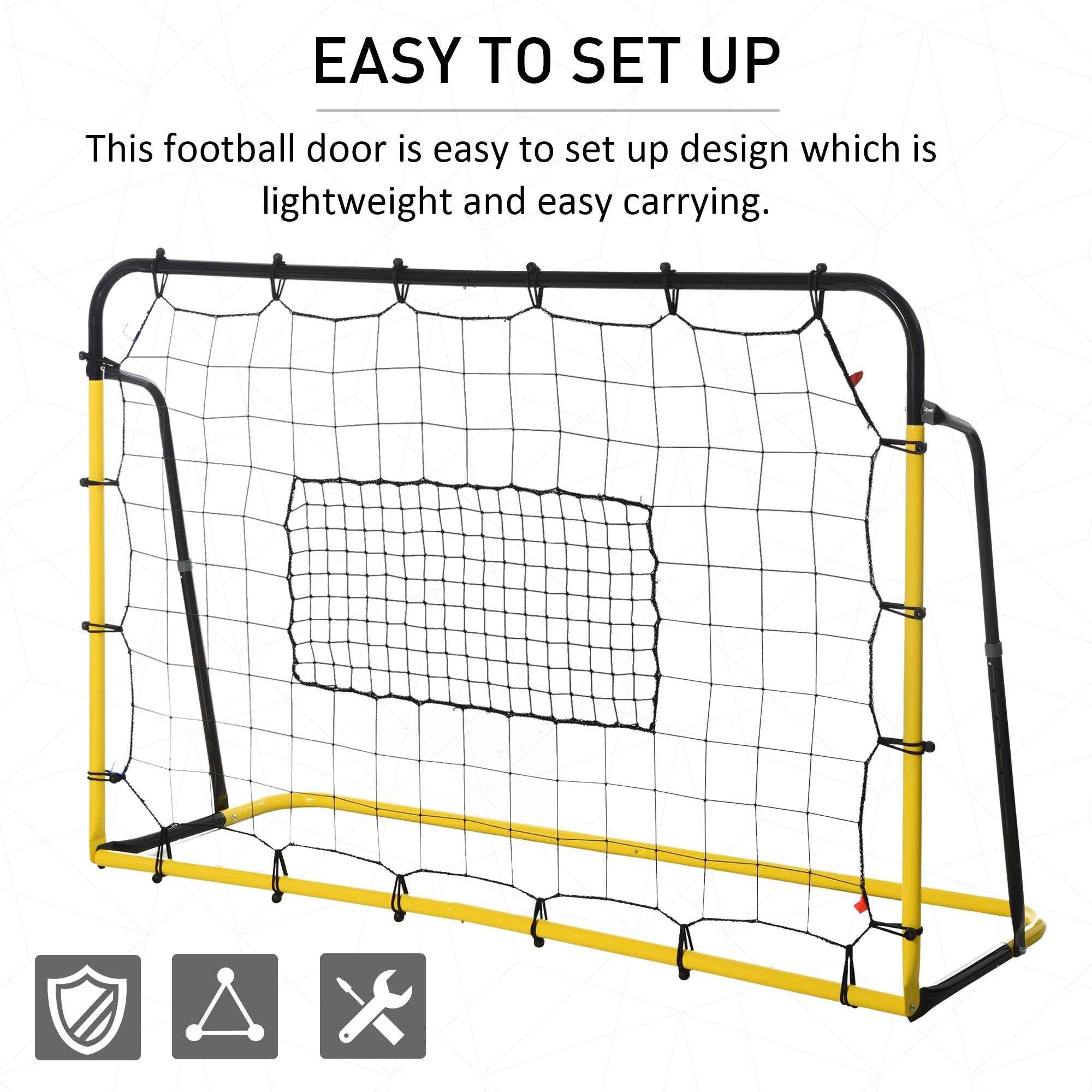 Soozier|HOMCOM Rebound Net Soccer Goal with 5 Angle Adjustable for Soccer Baseball Basketball Training 