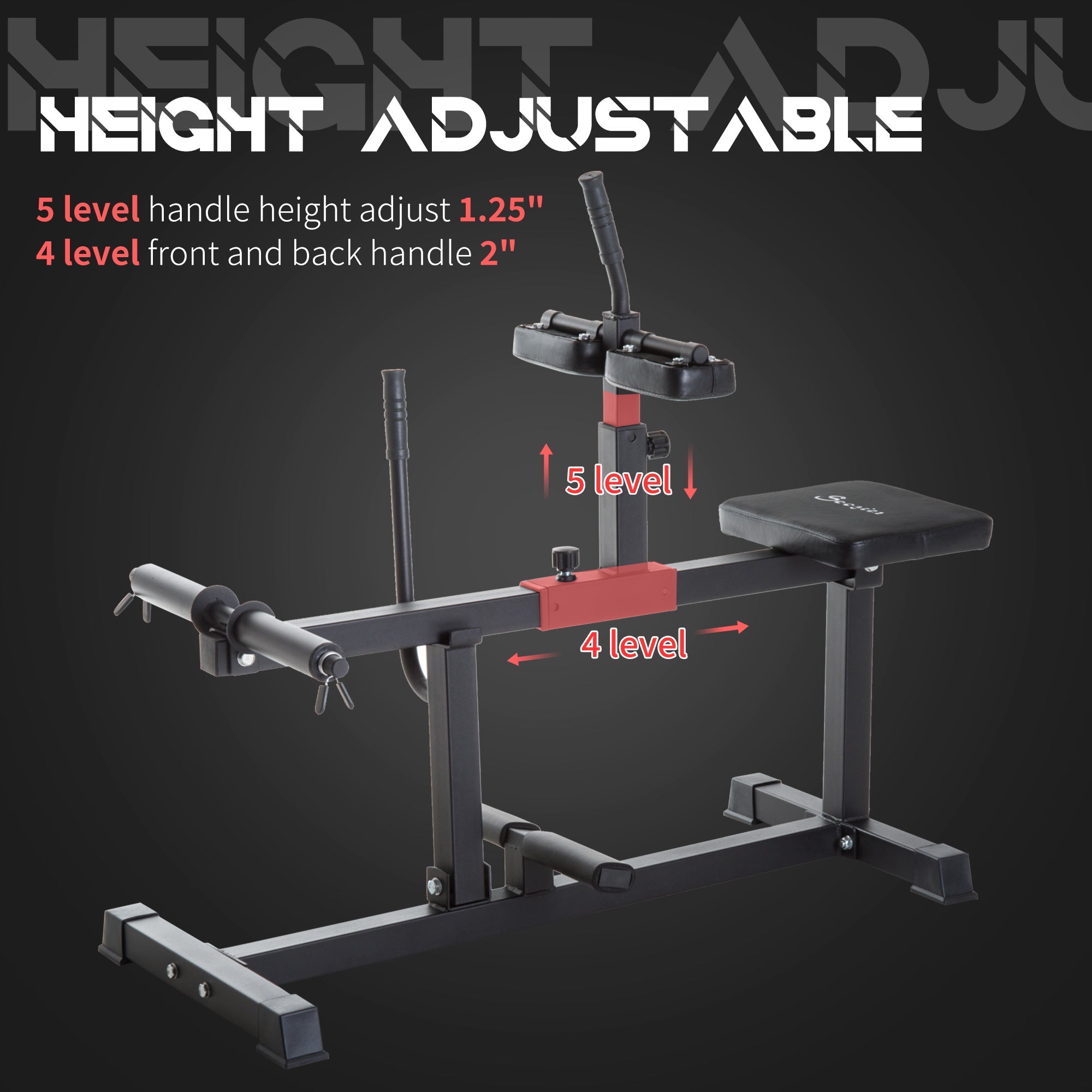 Soozier Adjustable Seated Calf Raise Machine Steel Leg Press Strength Training Gym Equipment Legs Waist Arms Black 