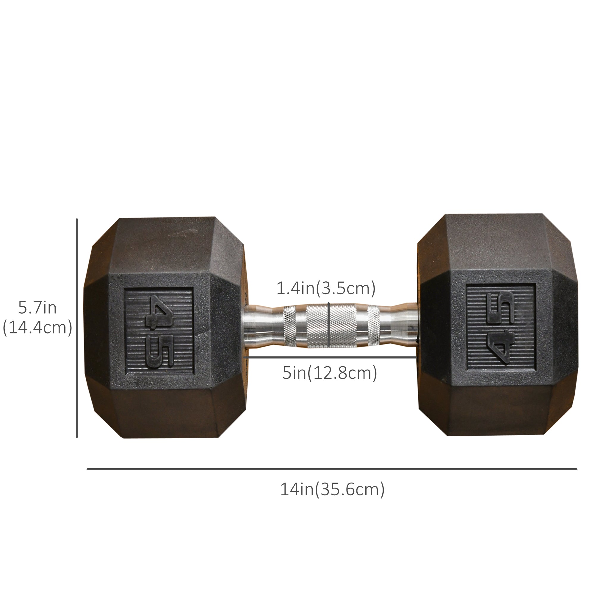 Soozier Rubber Hex Dumbbells: 45lbs Hand Weights for Intense Strength Training & Home Gym Workout Sessions, Black 
