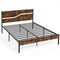 Twin/Full/Queen/King Metal Bed Frame with Wooden Headboard and Footboard-Queen Size