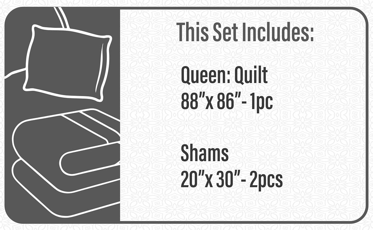 Quilt 3 Piece Set Double/Queen Fiona 