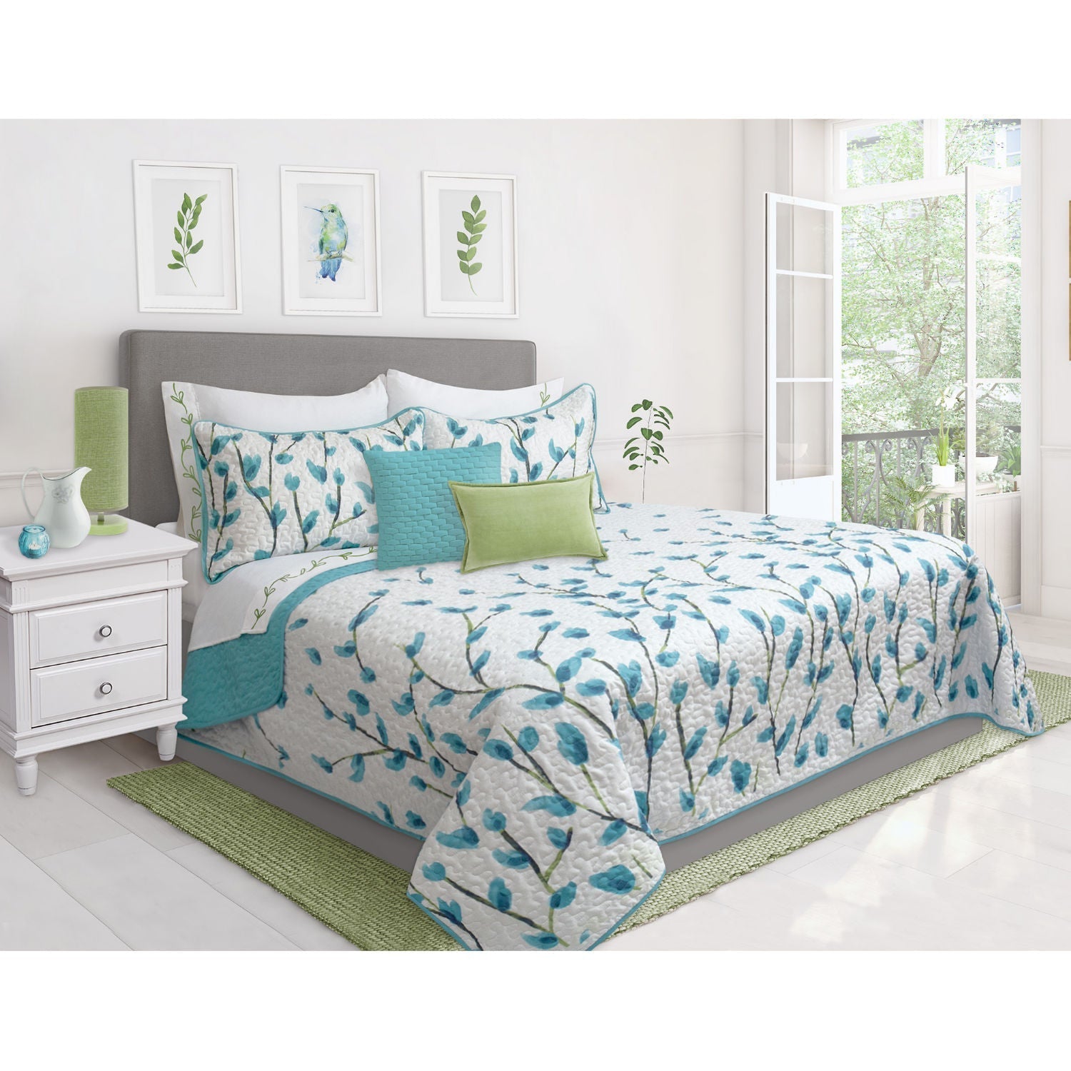Quilt Bedding Set Woven 3 Piece Set Double/Queen Daphne 